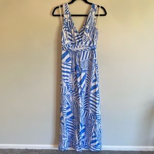 Rare! Lilly Pulitzer Sloane Maxi Dress in Bay Blue Yacht Sea